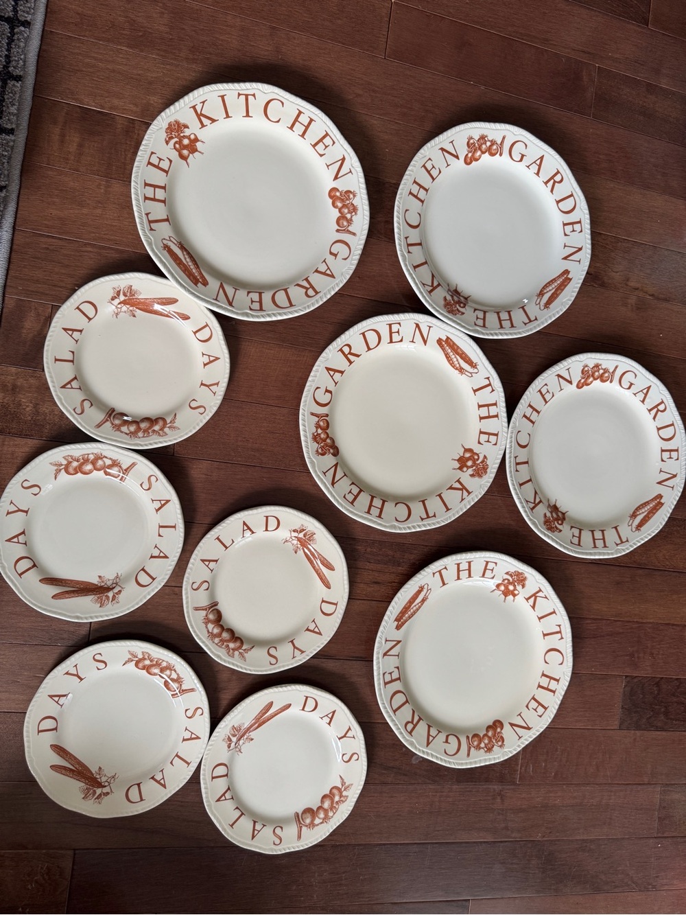 Wood & Sons Salad Days Dinner & Side Plates The Kitchen Garden Brown